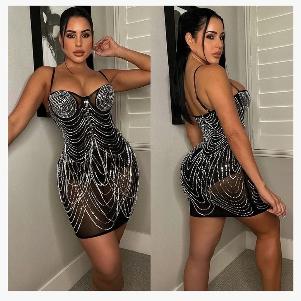 Rhinestone mini dress